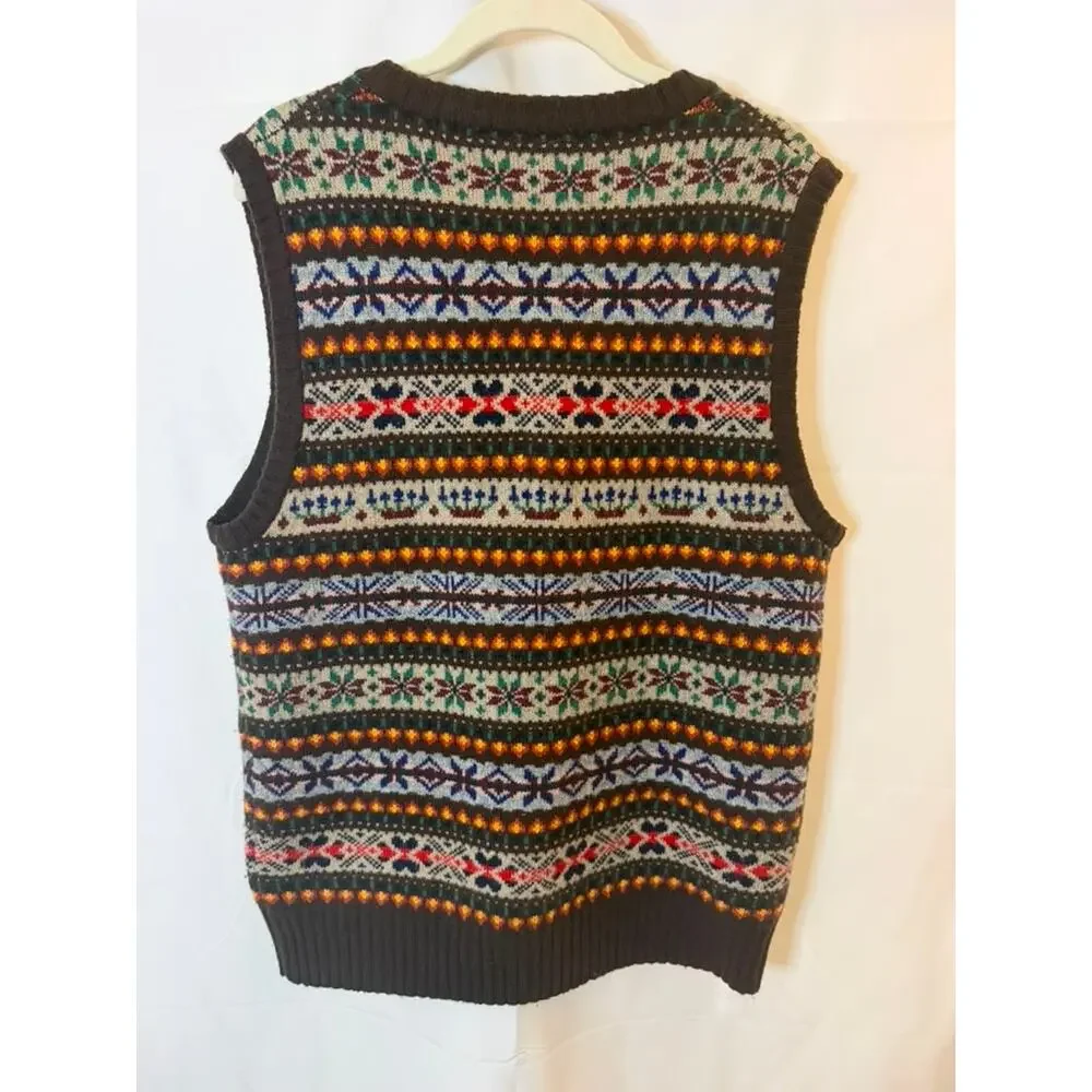 NWT J.Crew Lambs' Wool Fair Isle sweater-vest Men's sz. S